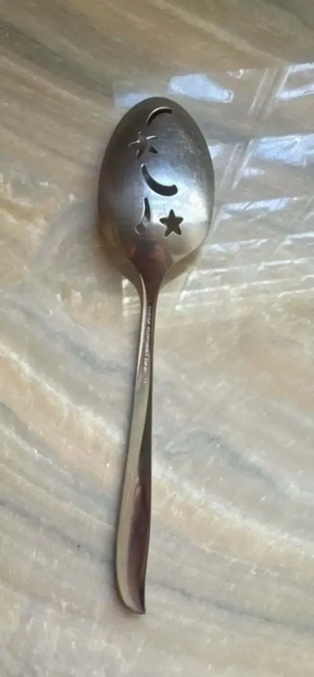 Vintage Oneida Community Stainless Twin Star Pierced Serving Spoon